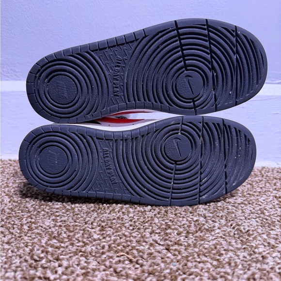 Nike White and Red Mid-Top Basketball Sneakers - Picture 4 of 6